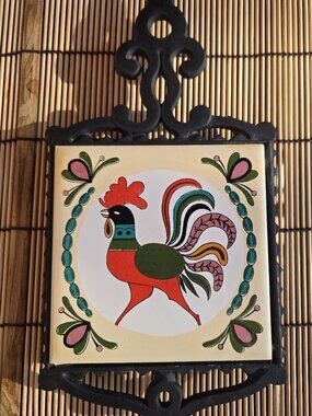 Vintage Cast Iron Rooster Trivet